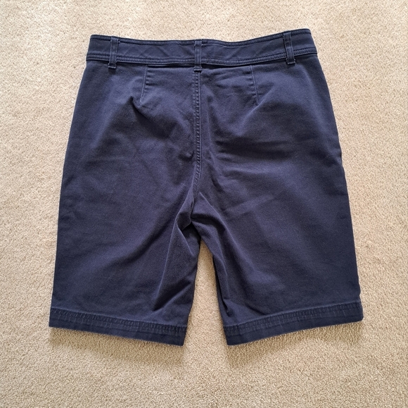 St. John's Bay Bermuda Shorts Women's 10 Blue Cotton Blend - Picture 6 of 8